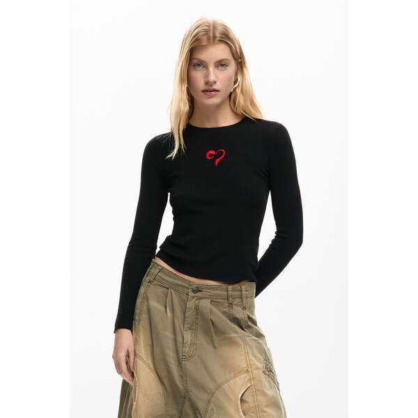 Desigual cienki sweter w serca 26SWJFX92000