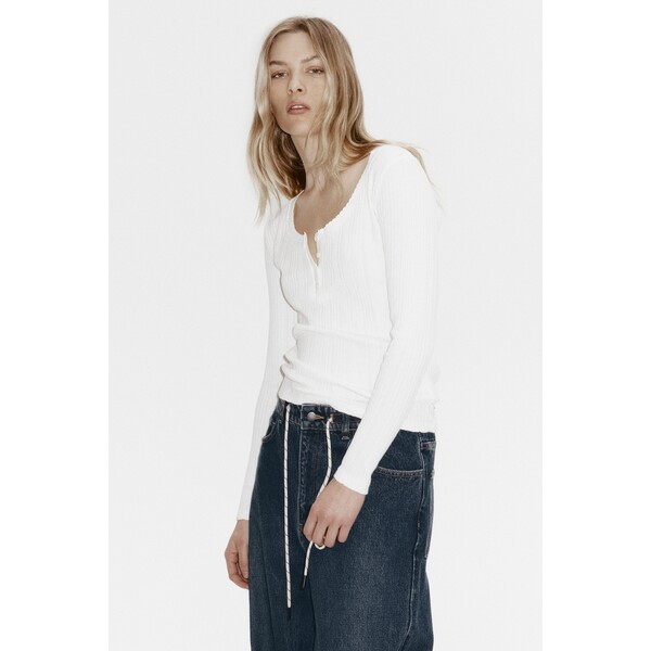 H&M Top z bawełnianej dzianiny w ażurowy wzór 1335799