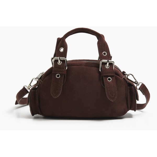 Cropp Mała brązowa torebka z imitacji zamszu 002IF-89X