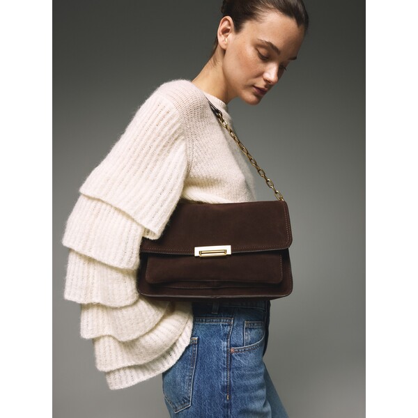 Reserved Zamszowa torebka na ramię 848FC-89X