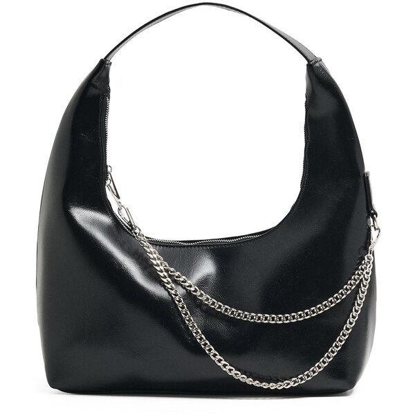 Cropp Czarna torebka hobo z łańcuszkiem 699FX-99X