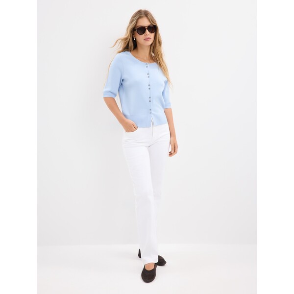 Mohito Błękitny kardigan z krótkimi rękawami 007IP-05X