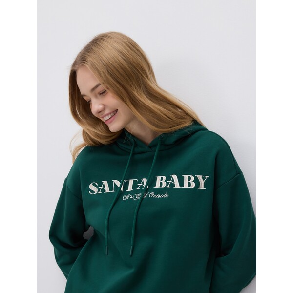 Reserved Bluza ze świątecznym napisem 706GA-79X