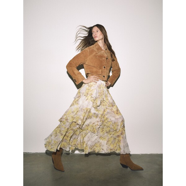 Reserved Zamszowe botki na obcasie 913FF-82X