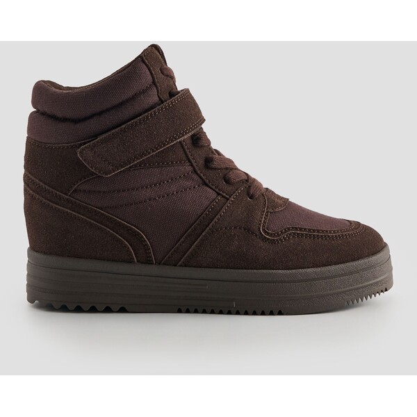 House Brązowe sneakersy na koturnie 377JM-88X