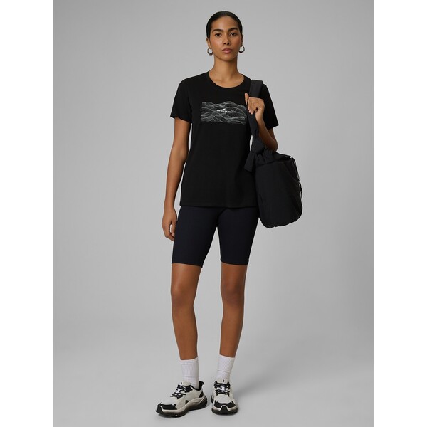 4F Legginsy kolarki z prążkowanej dzianiny damskie - czarne 4FWMM00TTIGF195-20S