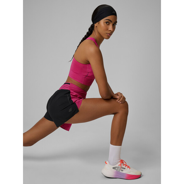 4F Spodenki do biegania szybkoschnące damskie - różowe 4FWSS24TSHOF286-56S