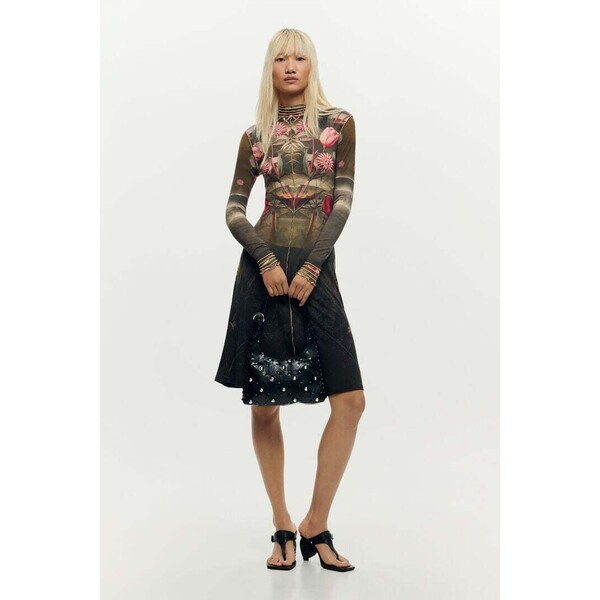Desigual Sukienka z krajobrazem w lustrzanym odbiciu 26SWVKXM2000