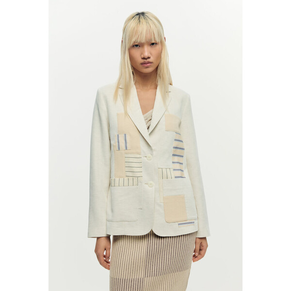 Desigual Biała marynarka patchwork 26SWEWXI1001