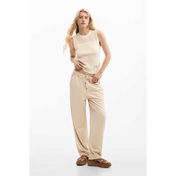 Desigual Jasne dżinsy z efektem sprania 26SWDDXL1001