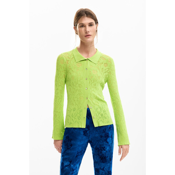 Desigual Dopasowana koszulka w kwiaty 26SWTF094020