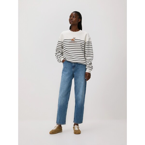 Reserved Bluza w paski z haftem 813HS-MLC