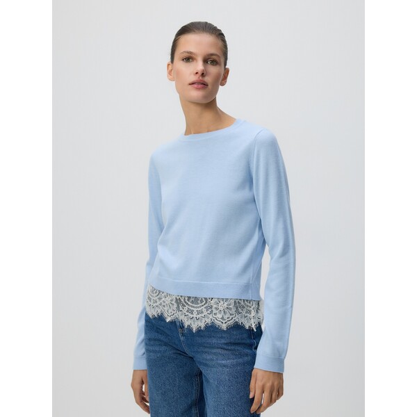 Reserved Sweter z koronkowym zdobieniem 806IM-05X