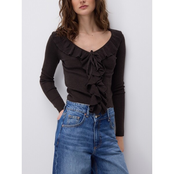 Reserved Sweter z falbanką 747IM-89X