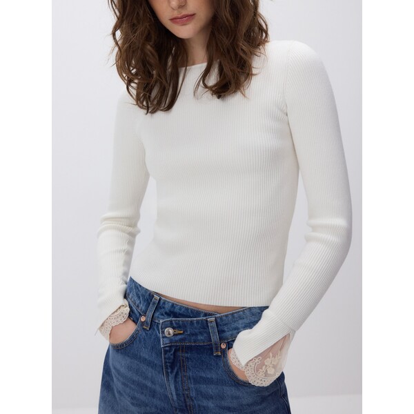 Reserved Bluzka z ozdobną wstawką 618IN-02X