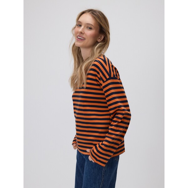 Reserved Bawełniany longsleeve w paski 362JX-MLC