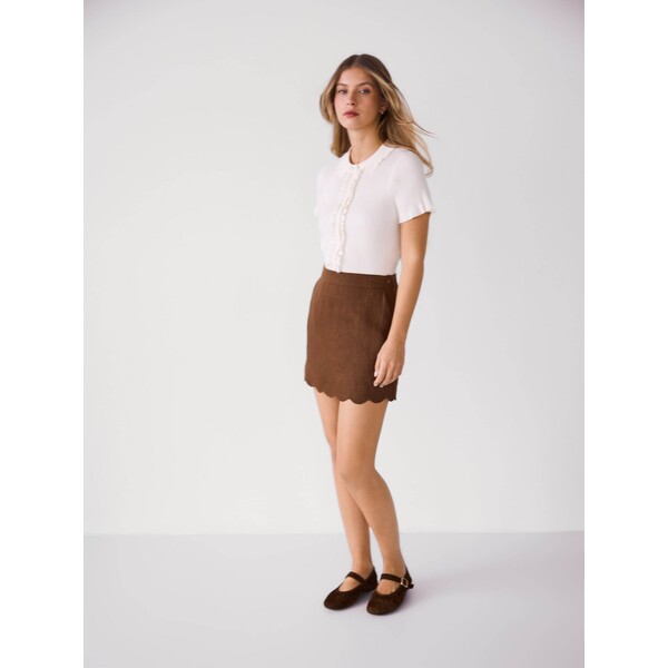 Reserved Lniana spódnica mini 445IK-88X
