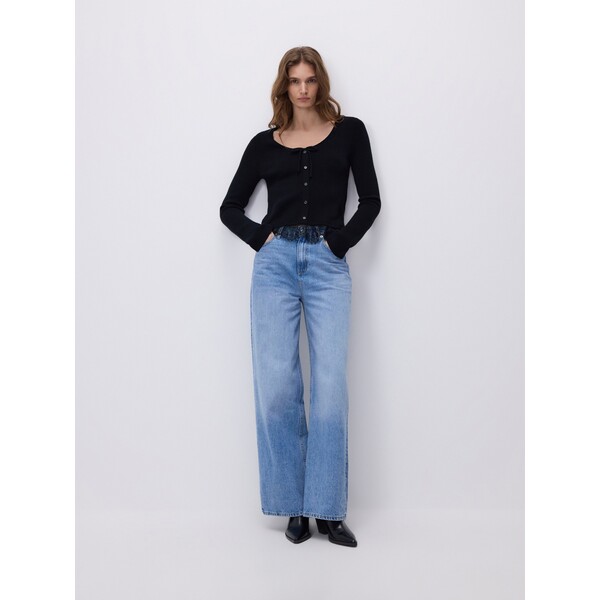 Reserved Sweter z koronką 445GP-99X