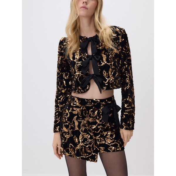 Reserved Cekinowa marynarka z kokardami 573JT-99X