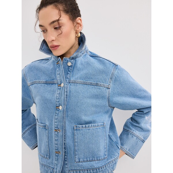 Mohito Kurtka jeansowa z haftem 501JX-50J