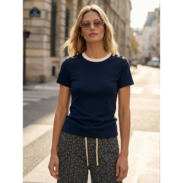 Sinsay Bawełniana bluzka z krótkim rękawem 293HB-59X