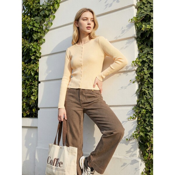 Sinsay Prążkowany kardigan z wiskozą 524GZ-10J