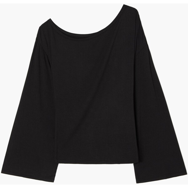 Cropp Czarna bluzka oversize z opadającym ramieniem 315HX-99X
