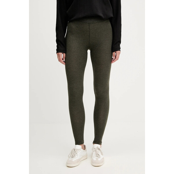 American Vintage legginsy  damskie kolor zielony gładkie YPA04B
