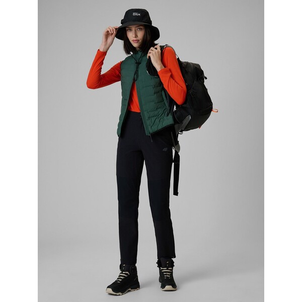 4F Spodnie trekkingowe szybkoschnące damskie - czarne 4FWMM00TTROF1138-20S