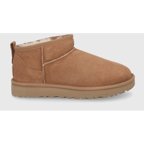 UGG śniegowce zamszowe Classic Ultra Mini  kolor brązowy 1116109-CHE 1116109.CHE