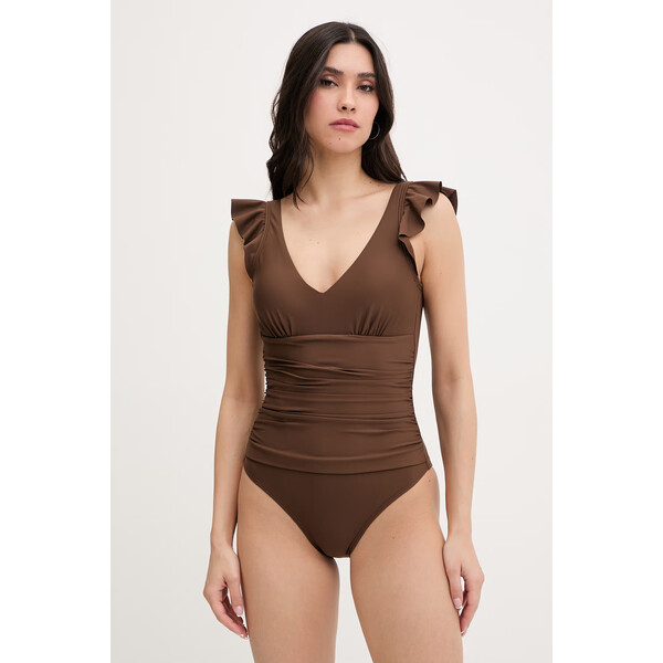 DKNY strój kąpielowy jednoczęściowy damski  brązowy DIE6M731