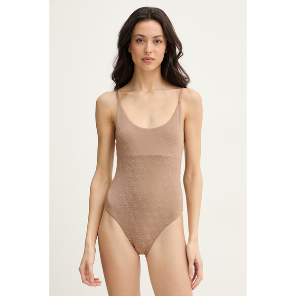 Guess strój kąpielowy jednoczęściowy damski DIANE  brązowy E6GJ25 KCUO2 E6GJ25.KCUO2