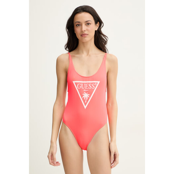 Guess jednoczęściowy strój kąpielowy VIOLET  kolor różowy miękka miseczka E6GJ43 KF442 E6GJ43.KF442