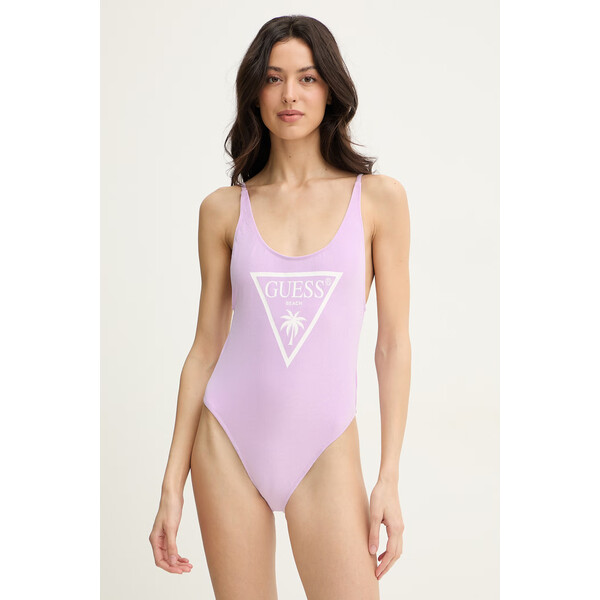 Guess jednoczęściowy strój kąpielowy VIOLET  kolor fioletowy miękka miseczka E6GJ43 KF442 E6GJ43.KF442