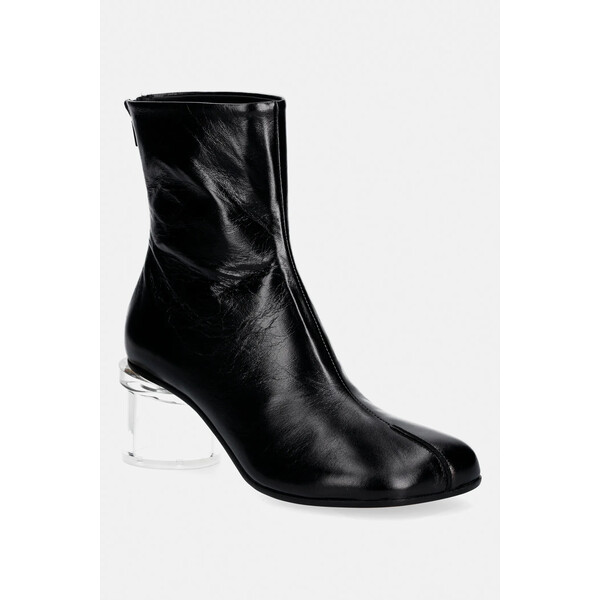 MM6 Maison Margiela botki skórzane  damskie kolor czarny na słupku S59WU0265.P7560.T8013