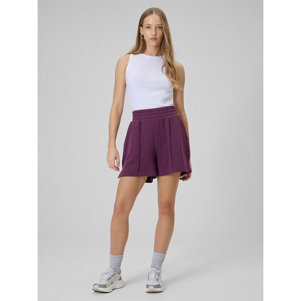 4F Spodenki dresowe damskie - burgundowe 4FWSS24TSHOF323-62S