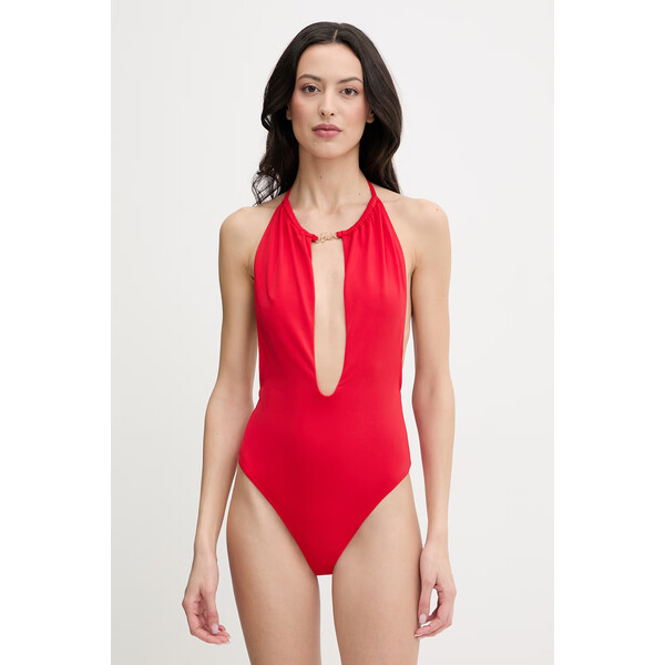 EA7 Emporio Armani jednoczęściowy strój kąpielowy  kolor czerwony miękka miseczka AF20663.7W001061