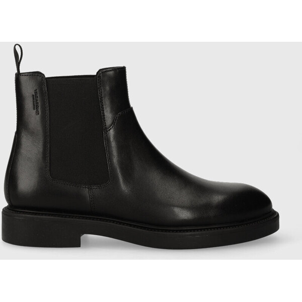 Vagabond Shoemakers sztyblety skórzane ALEX W  damskie kolor czarny na płaskim obcasie 5648.101.20