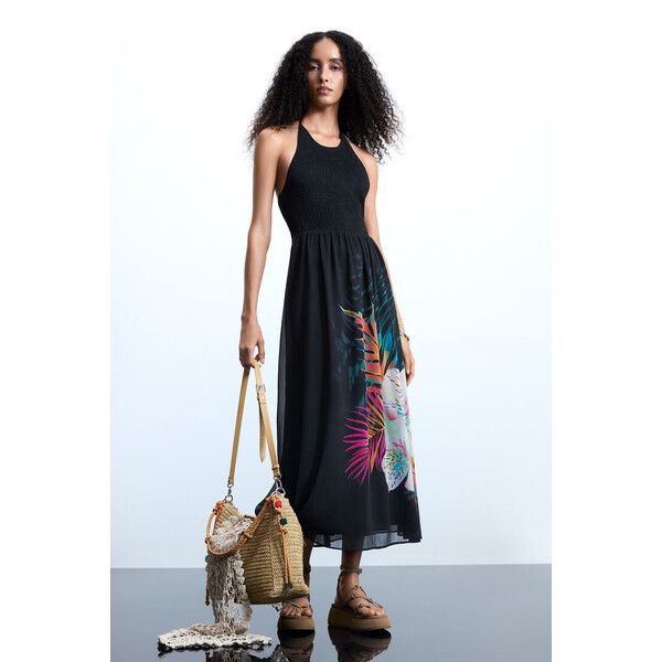 Desigual Sukienka halter w stylu tropikalnym 26SWVW662000