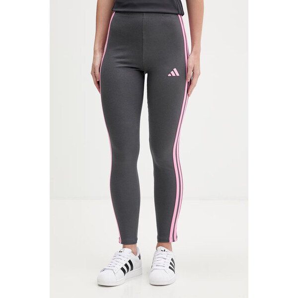 adidas legginsy  damskie kolor szary z aplikacją KT1003