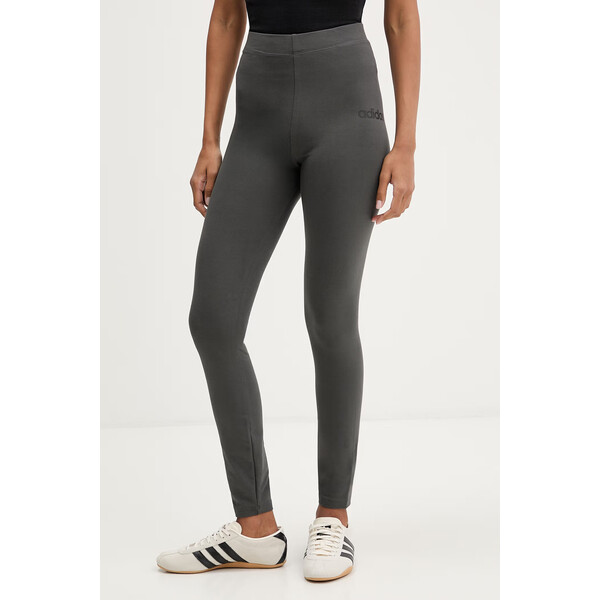 adidas legginsy  damskie kolor szary z nadrukiem KC5172