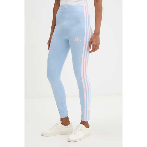 adidas legginsy  damskie kolor niebieski z aplikacją KD2352