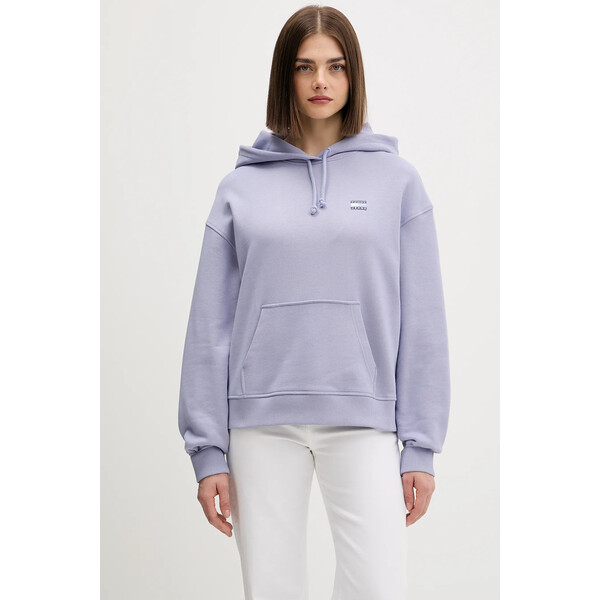 Tommy Jeans bluza z kapturem damska bawełniana  fioletowa DW0DW19414
