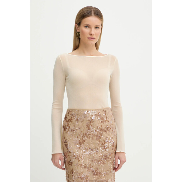 Fracomina longsleeve  damskie kolor beżowy FR26ST3042J48101