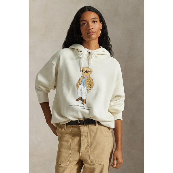Polo Ralph Lauren bluza  damska kolor beżowy z nadrukiem 211A96598