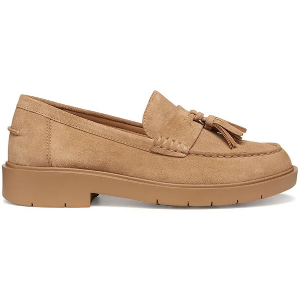 Geox mokasyny zamszowe D SPHERICA EC1 B  damskie kolor brązowy na płaskim obcasie D65DKA00022C5000