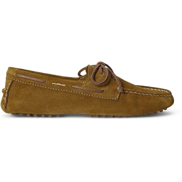 Polo Ralph Lauren mokasyny zamszowe Cmp Driver  damskie kolor zielony na płaskim obcasie 818973352003 818973352003.310