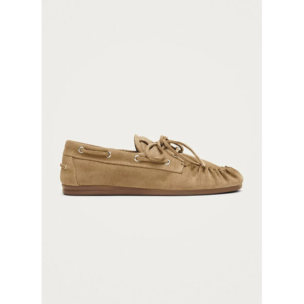 Alohas mokasyny zamszowe Rowan  damskie kolor beżowy na płaskim obcasie S101044-02 S101044.02