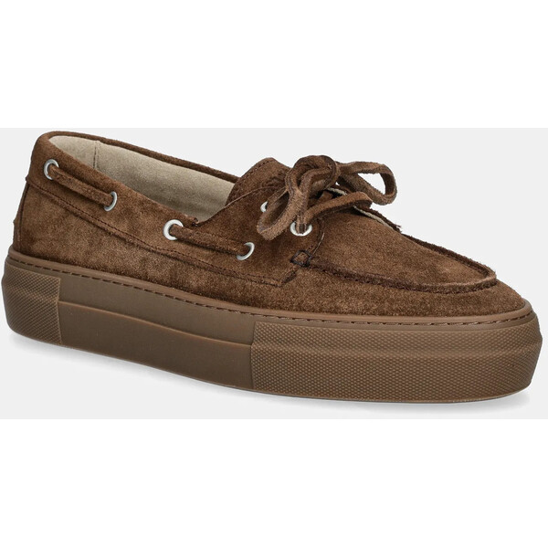 Copenhagen mokasyny zamszowe CPH177  damskie kolor brązowy na płaskim obcasie CPH177 CPH177.mokka