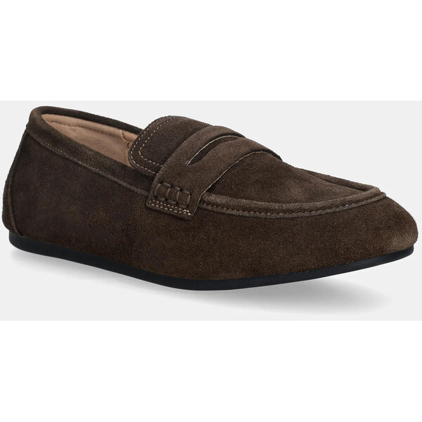 Bianco mokasyny zamszowe BIAMARLENE  damskie kolor brązowy na płaskim obcasie 11252497